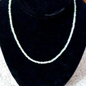 Mint green freshwater seed pearls with 925 clasp choker necklace